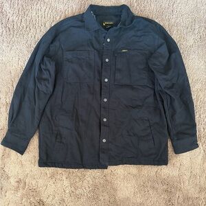 Men’s Stanley Black Canvas Flannel Lined Work Jacket Coat Shirt Jack